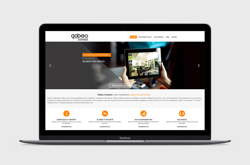 Site web responsive Gabeo Connect - Page d'accueil